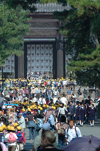 Nara, school kids and teachers